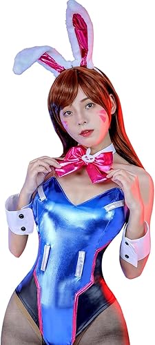 Miniatura 2 de NSPSTT Disfraz de conejito para mujer, traje de conejo cosplay de Dva, trajes de Hana Song Cos