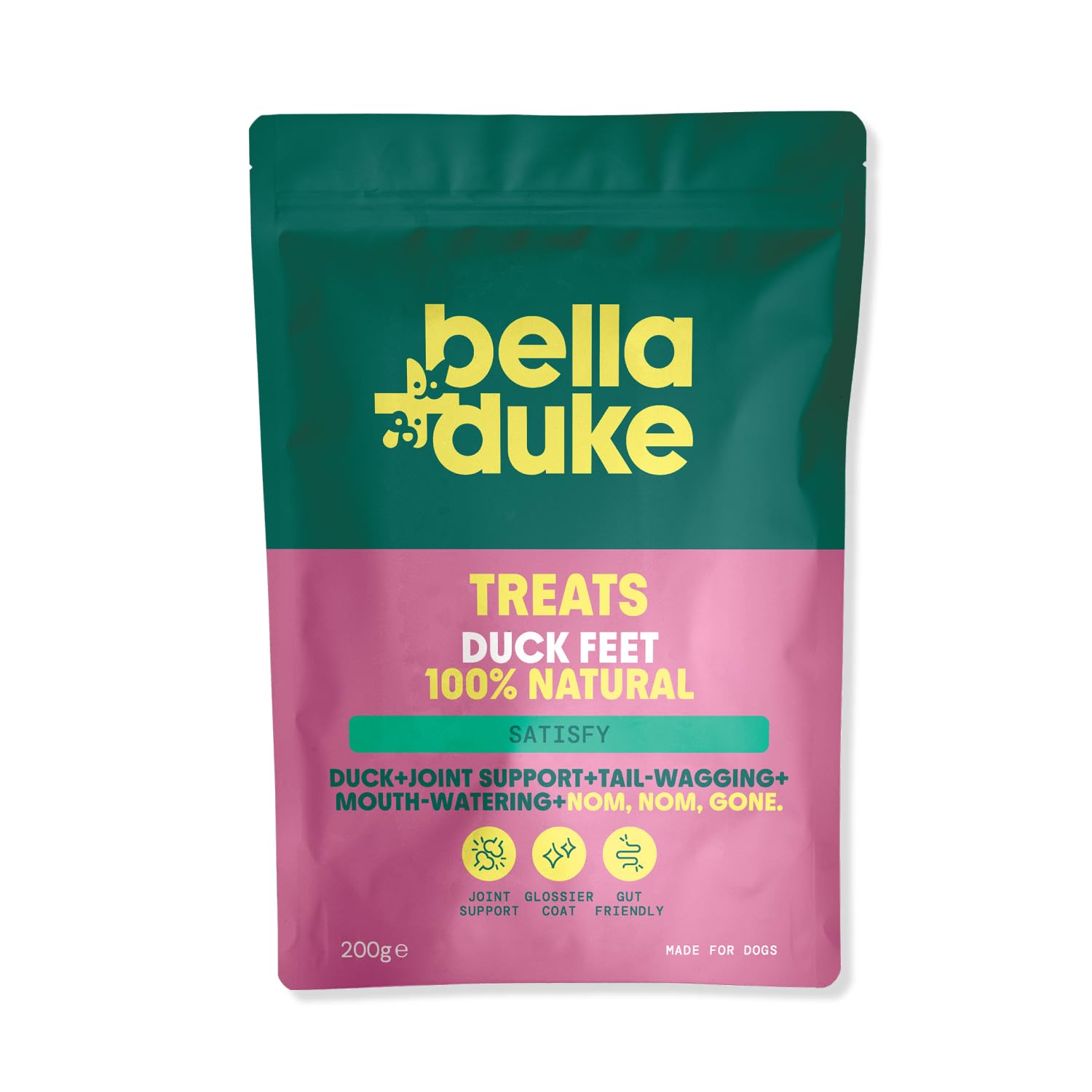 Bella+Duke Duck Feet for Dogs - Satisfying For All Breeds & Ages - Joint Care For Stiffness & Pain in Arthritic Dogs - Grain-Free, Gluten-Free, High Protein - Natural Alternative to Processed Treats