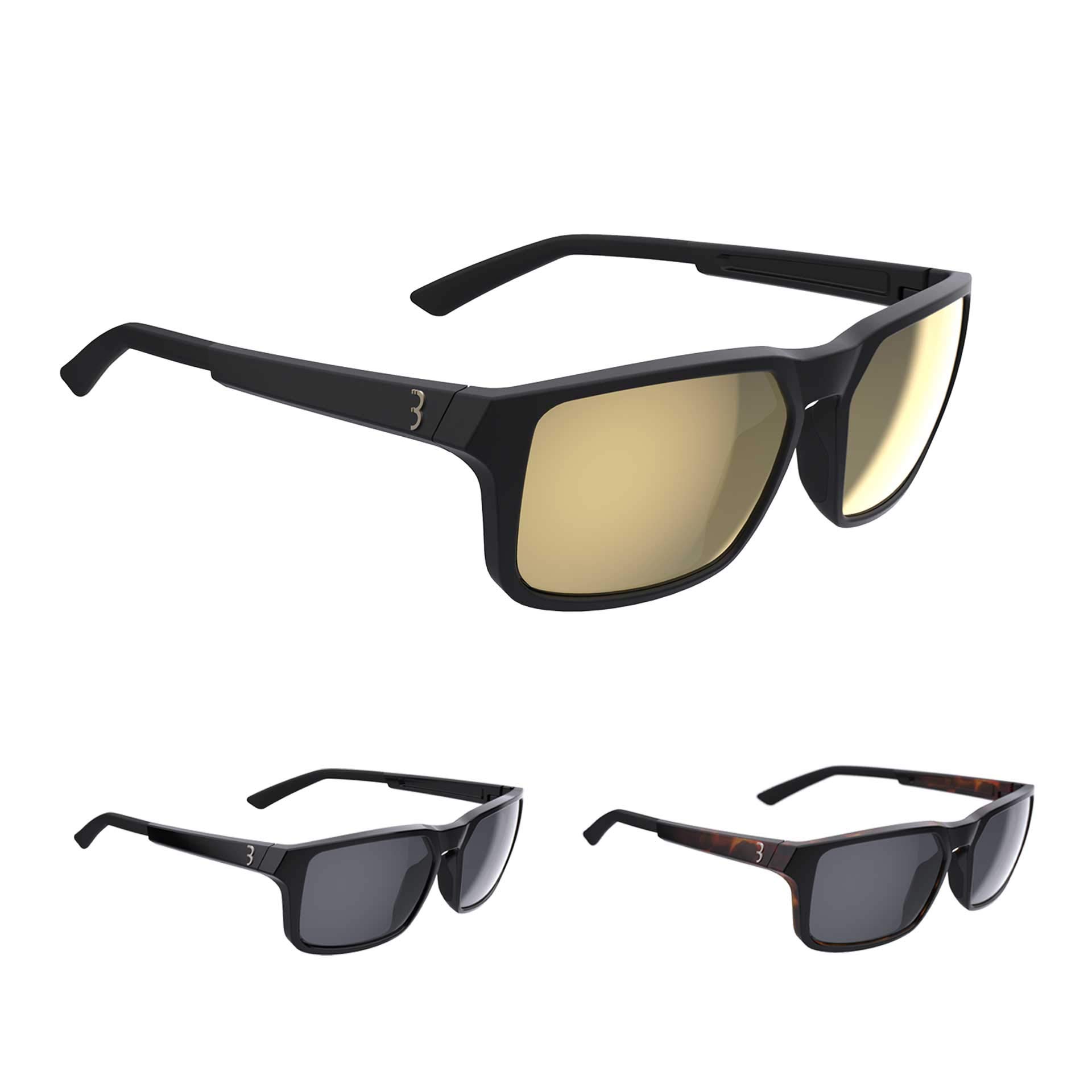BBB Cycling Sportbrille Casual MTB Rennrad Urban E-Bike Multi-Sport Sonnenbrille Fahrradbrille Matt Schwarz Spectre BSG-66