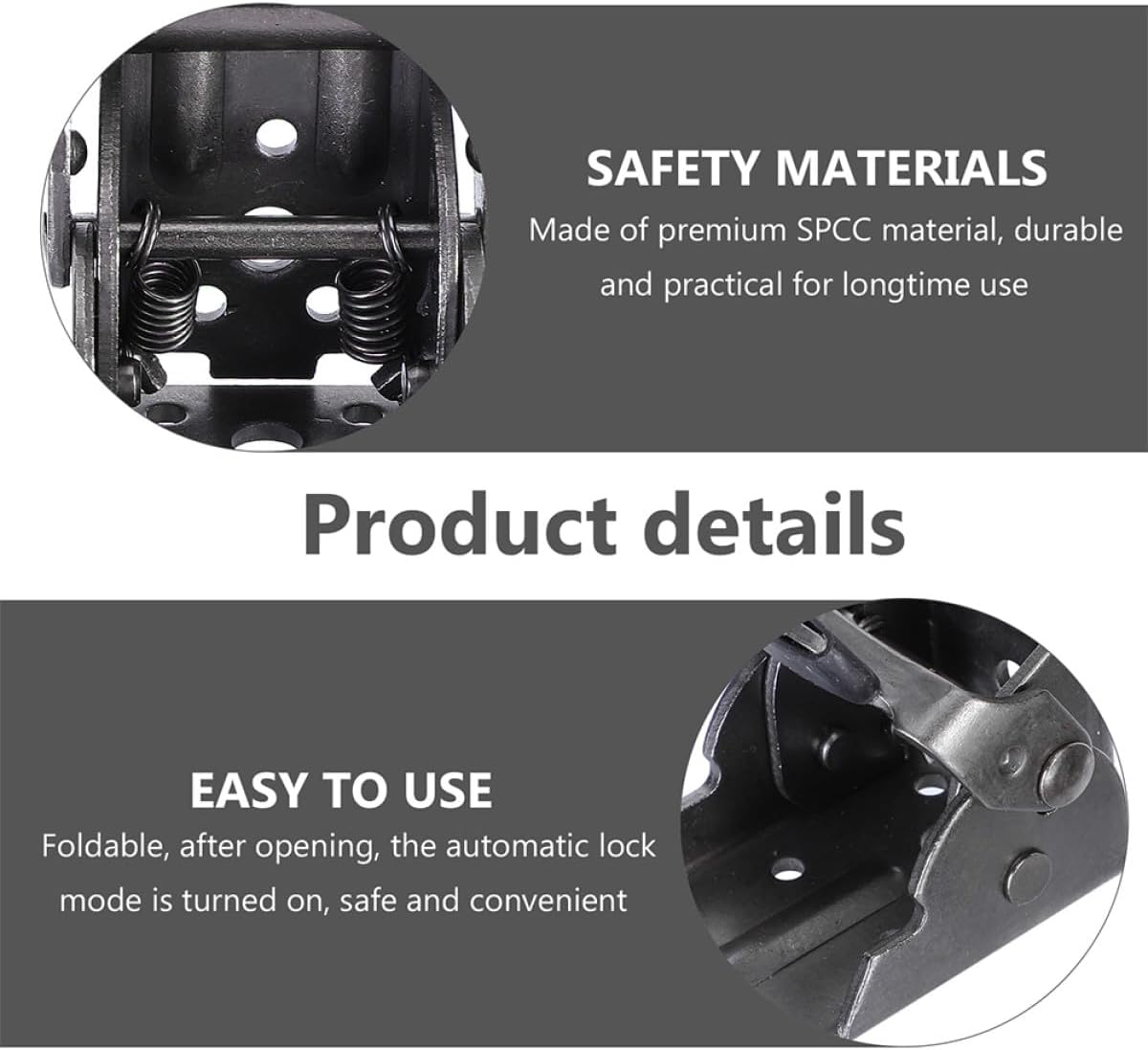 Cabilock 4pcs 90 Degree Locking Folding Hinges Foldable Table and Chair Leg Brackets with Black Copper Finish and Screws for Rv, Furniture, and Folding Table Support