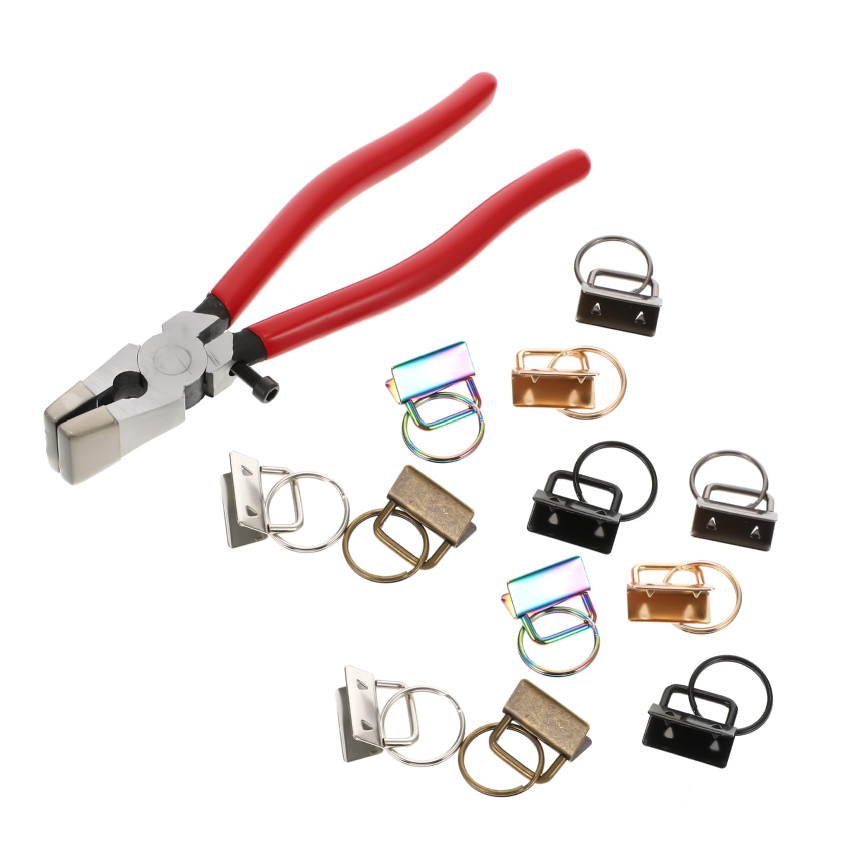NUOBESTY 50piezas Llavero Con Clip De Llavero De Pulsera Con Alicates Para Bricolaje De Cadena De Pulsera Para Diario