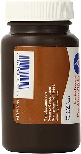 Miniatura 4 de Dynarex 3411 Tira de embalaje lisa, cuidado de heridas estéril, tira de embalaje tejida 100% algodón, con yodoformo, suave y absorbente, 14 pulgadas