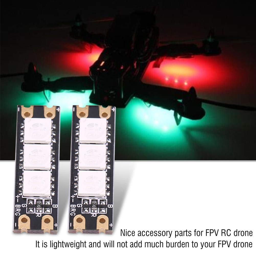 Semme RC LED Light Board, Quadcopter Accessory, Red & Green LED Strip Light for FPV Drone, Night Flight, Ages 12+