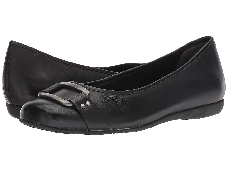 Trotters Sizzle Signature (Black Soft Burnished Leather) Women's Flat Shoes INTERNATIONAL SHIPPING