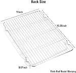 Wildone Stainless Steel Baking Set [2 Sheets + 2 Racks], Size 16 x 12 x 1 Inch, Non Toxic & Heavy Duty & Easy Clean