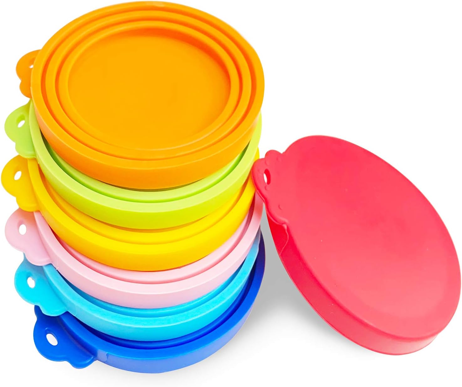 Goiio 7 Pcs Can Covers Silicone Pet Food Can Lid Covers for All Standard Size Dog and Cat Can Tops