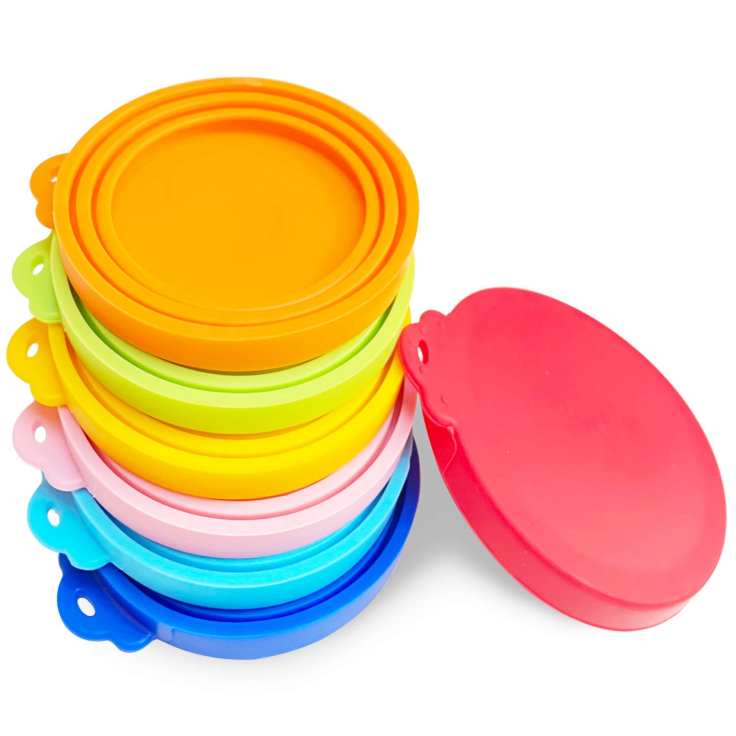 Buy 7 Pcs Can Covers Silicone Pet Food Can Lid Covers for All Standard