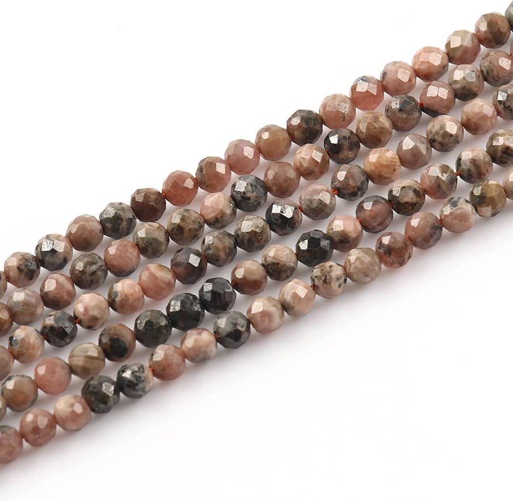 Song Xi 120pcs 3mm Natural Black Stripe Rhodochrosite Gemstone Beads Faceted Round Loose Stone Beads for Jewelry Making (1 Strand) - Image 5