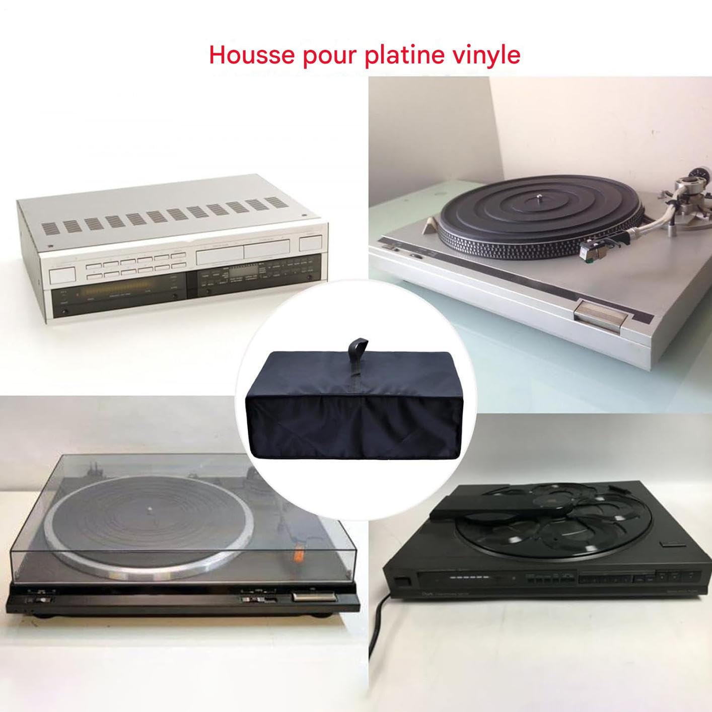 Housse Anti Poussière pour Platine Vinyle - Housse Imperméable pour Platine Vinyle Domestique,Protection en Tissu Oxford pour Équipement Musical De Collection pour Café, Restaurant,