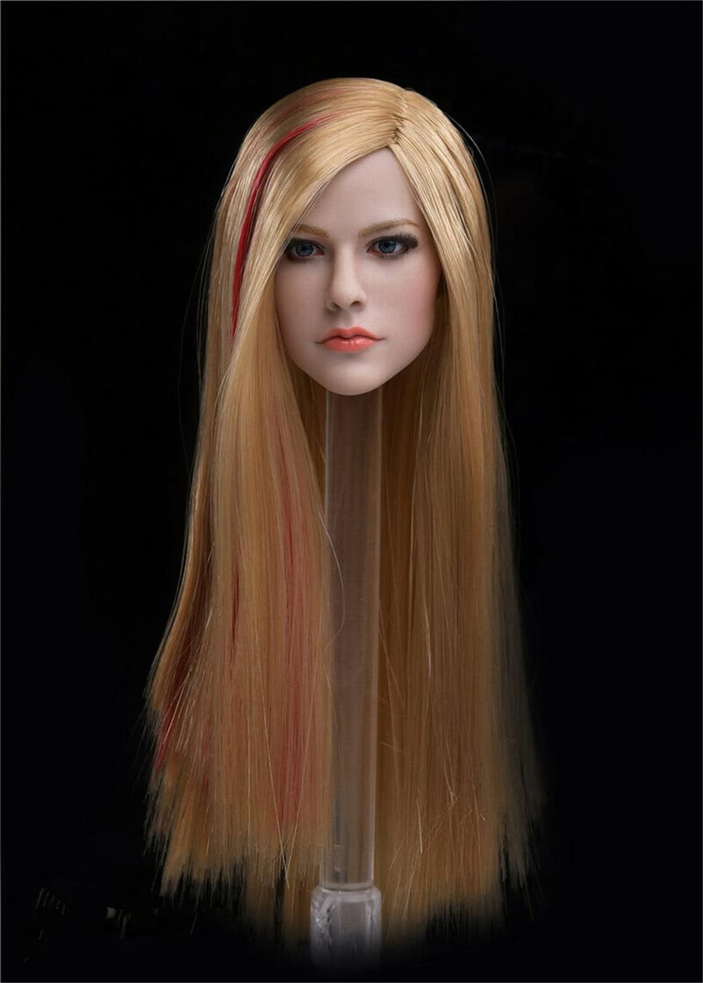 1/6 Scale Female Head Sculpt, European Girl Head Carved for 12inch Action Figure Body Doll Collection (Blonde Straight Hair)