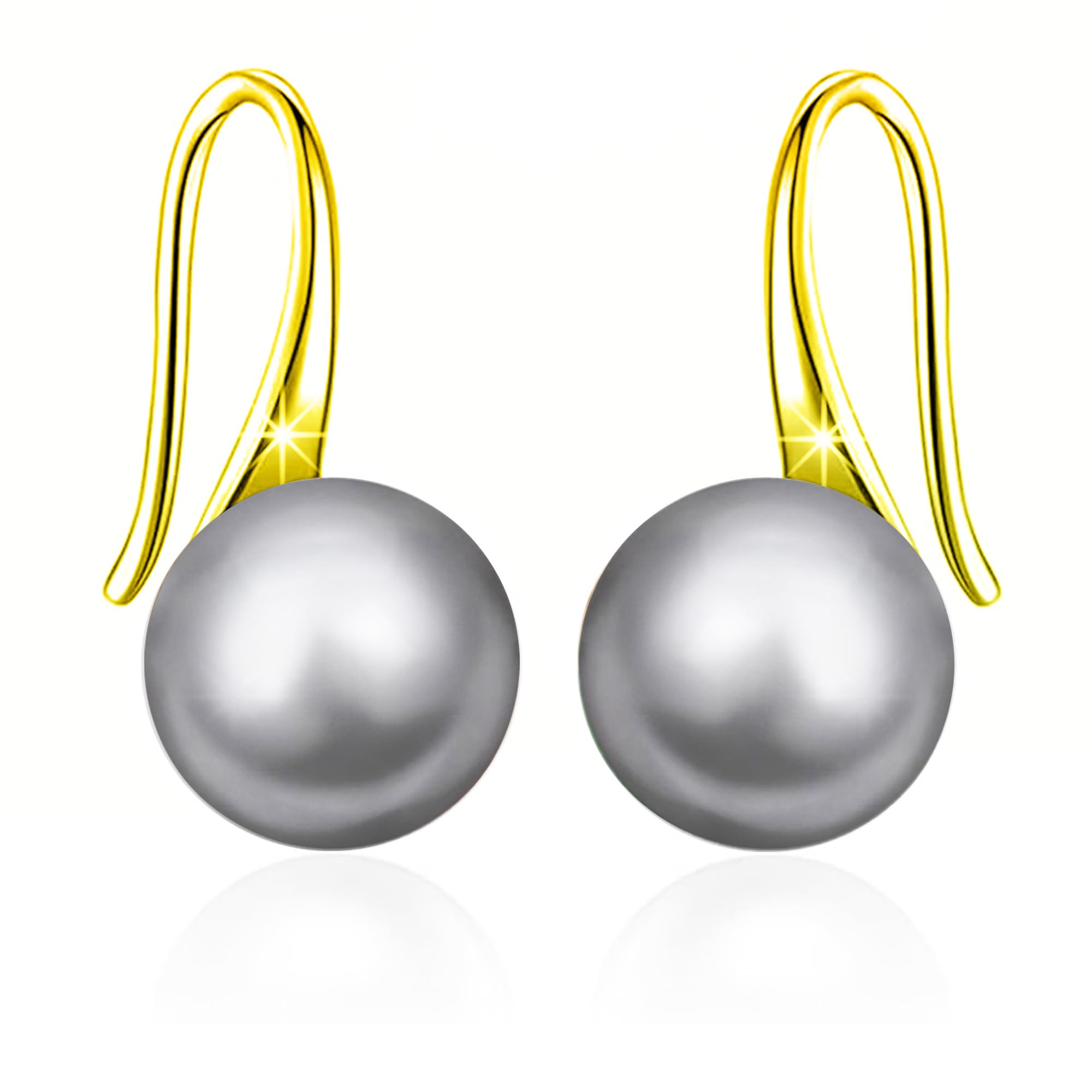 SIVYAA Classic Pearl Tiny Drop Dangle Earrings Set | Pure 925 Sterling Silver in Gold Finish | High Lustre Silver Colour Pearl | Gift Item for Women Girls & Girlfriend | 6 Month Warranty (B0CNZCRNVL) Amazon Price History, Amazon Price Tracker
