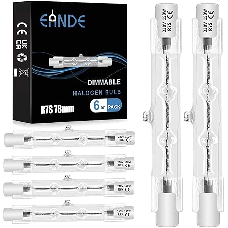 2pcs 100W 120V R7s Linear Tungsten Halogen Lamp Light Tube Globe 78mm Dimmable E - Foto 8