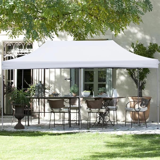 Image of THESHELTERS - 10x20 ft Outdoor Canopy Tent, Instant Foldable & Pop up Garden Gazebo Tent for Decoration, Party, Event, Wedding & Camping (White)