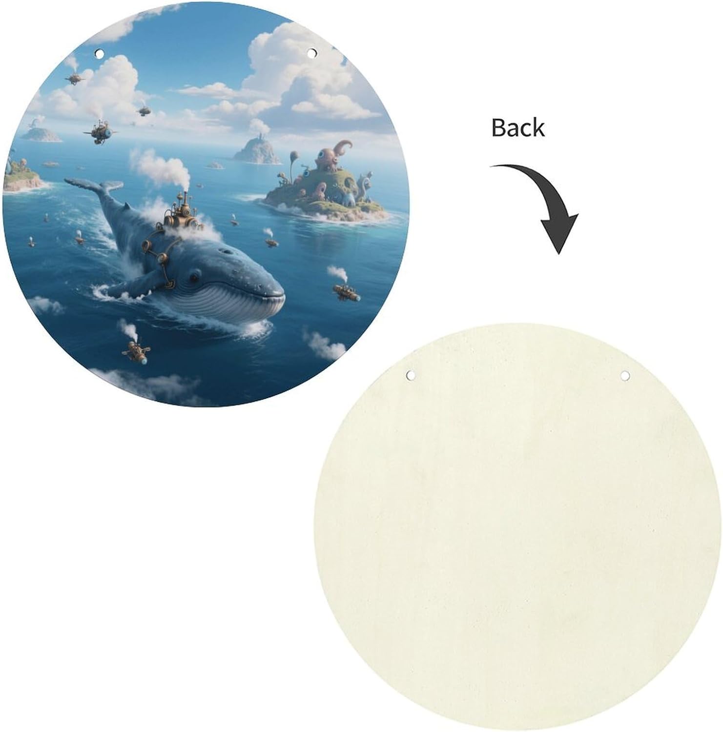 Steam Whale Painting Wood Painting