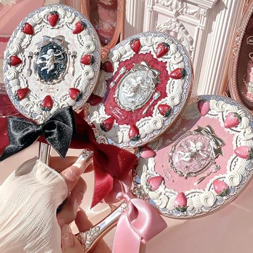 Flower Knows Strawberry Cupid Hand Mirror,Vintage Handheld Mirror,Fancy & Pretty Princess Mirror with Long Handle,Gift for Girls & Women(Milky Shake) by Flower Knows - Image 4