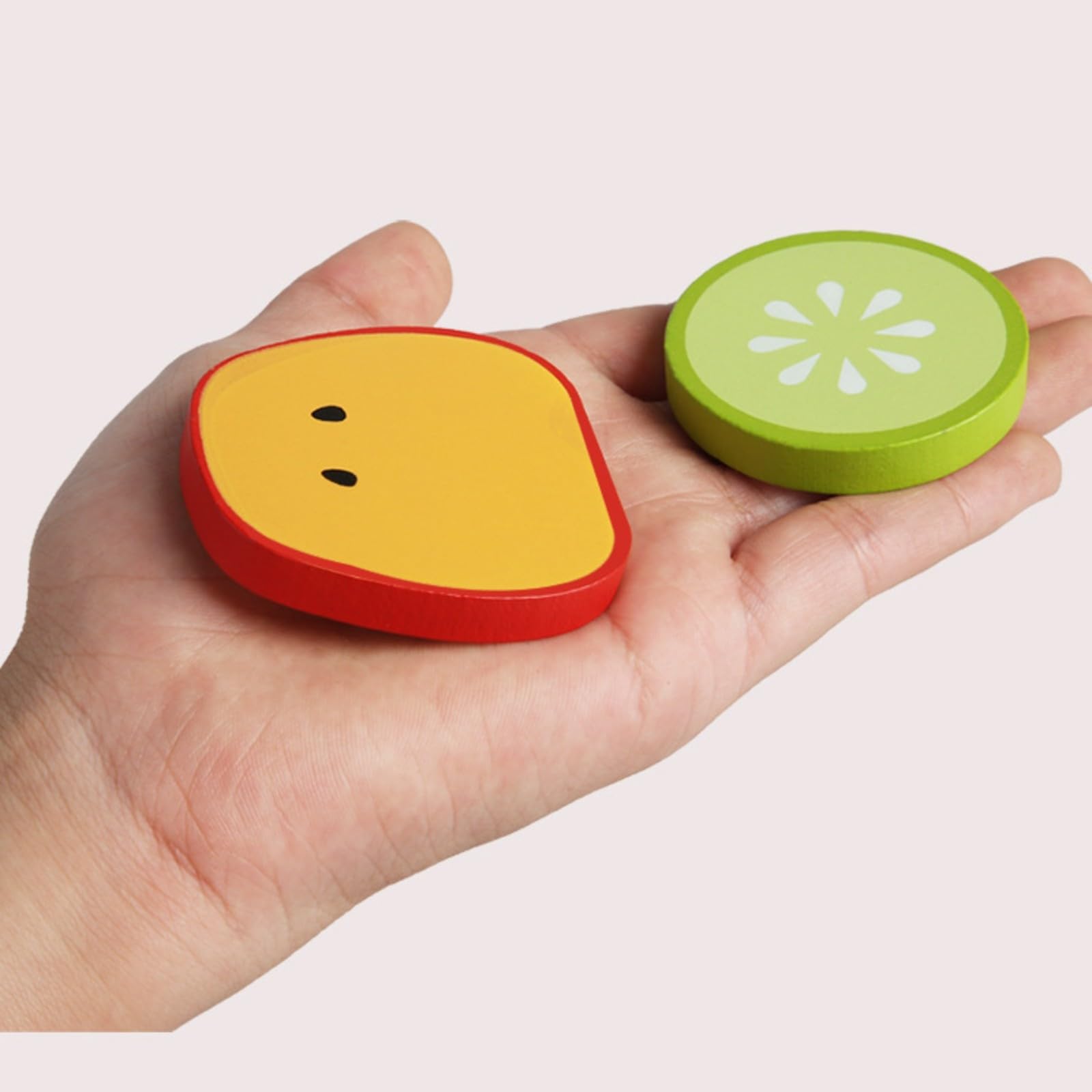 Set Insalata Giocattolo con Ciotola e Cucchiaio con Pittura a Base d'Acqua Giocattolo di Ortaggi di Legno Resistente e Durevole per Bambini