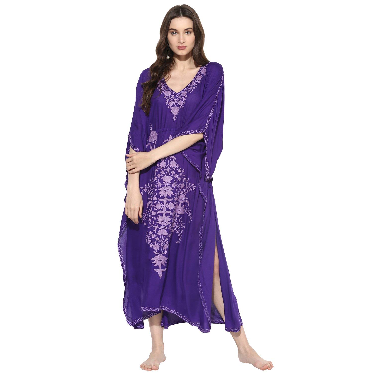 craftbazar Women's Boho Embroidered Kaftan-picture-48