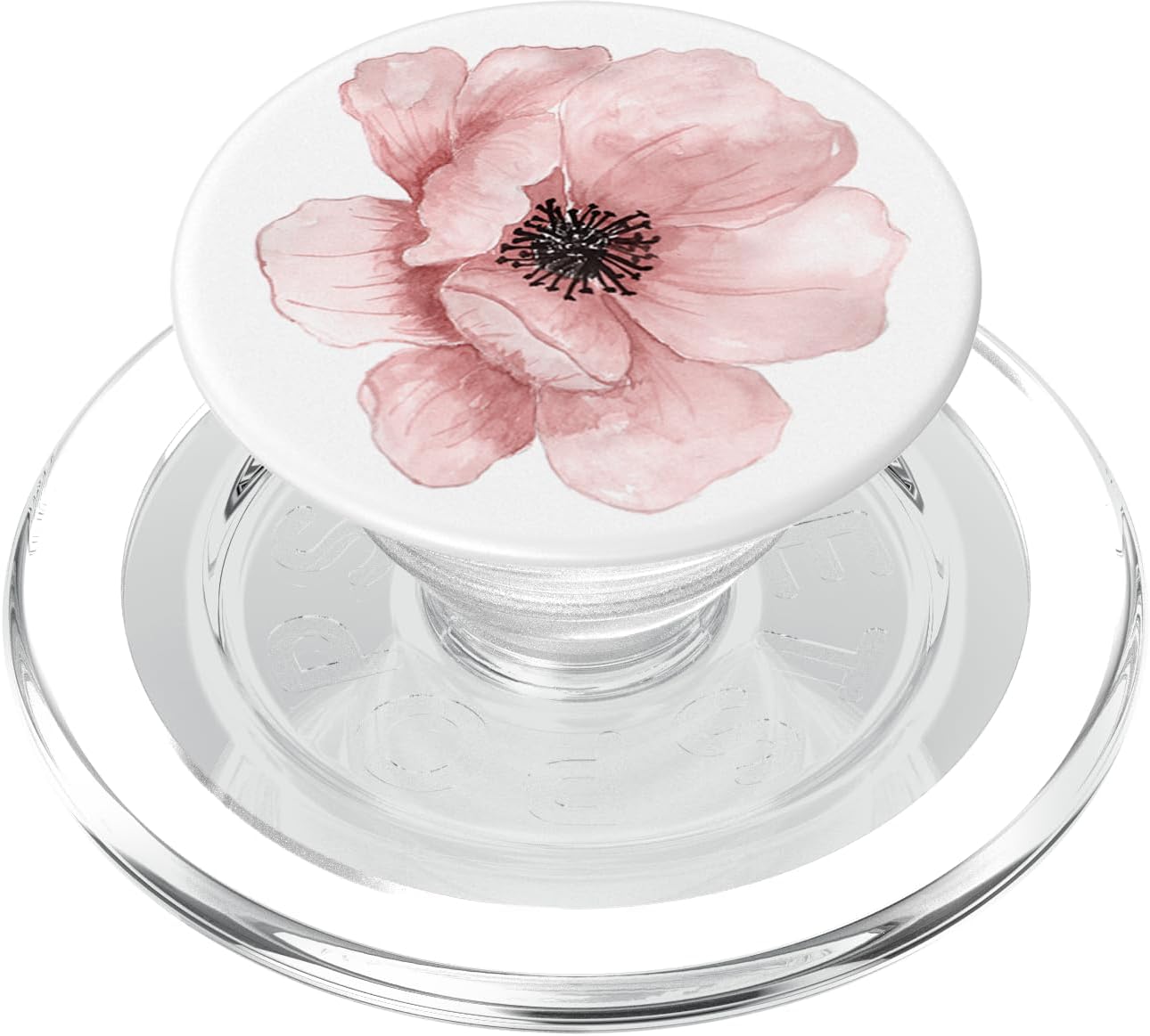 Pink Peony Flower PopSockets PopWallet for MagSafe