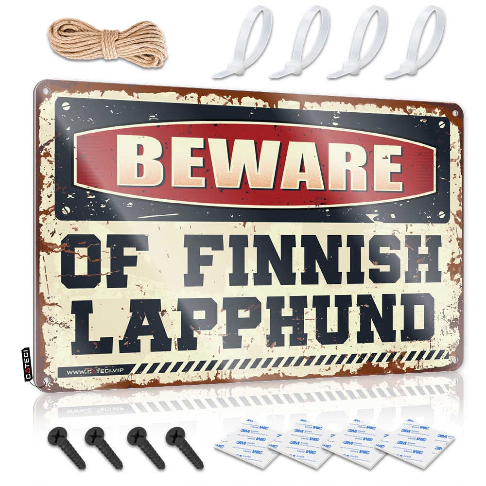 Tin Metal Bar Signs Beware Of Finnish Lapphund Sign Funny Kitchen Tin Signs Bar Sign For Outdoor Bar(30X40CM)