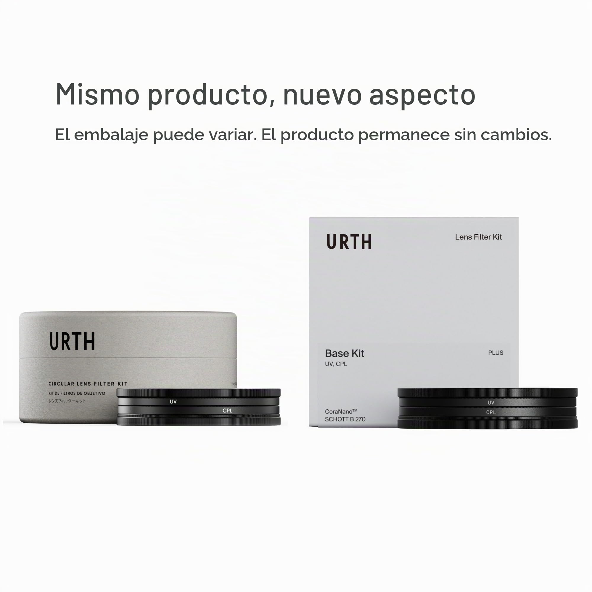 Urth 58 mm Kit de Filtros UV + Polarizador Circular (CPL) para Objetivo (Plus) 2 en 1 — Vidrio óptico HD con Nano-Recubrimiento de 30 Capas, filtros para cámara con 2 Tapas