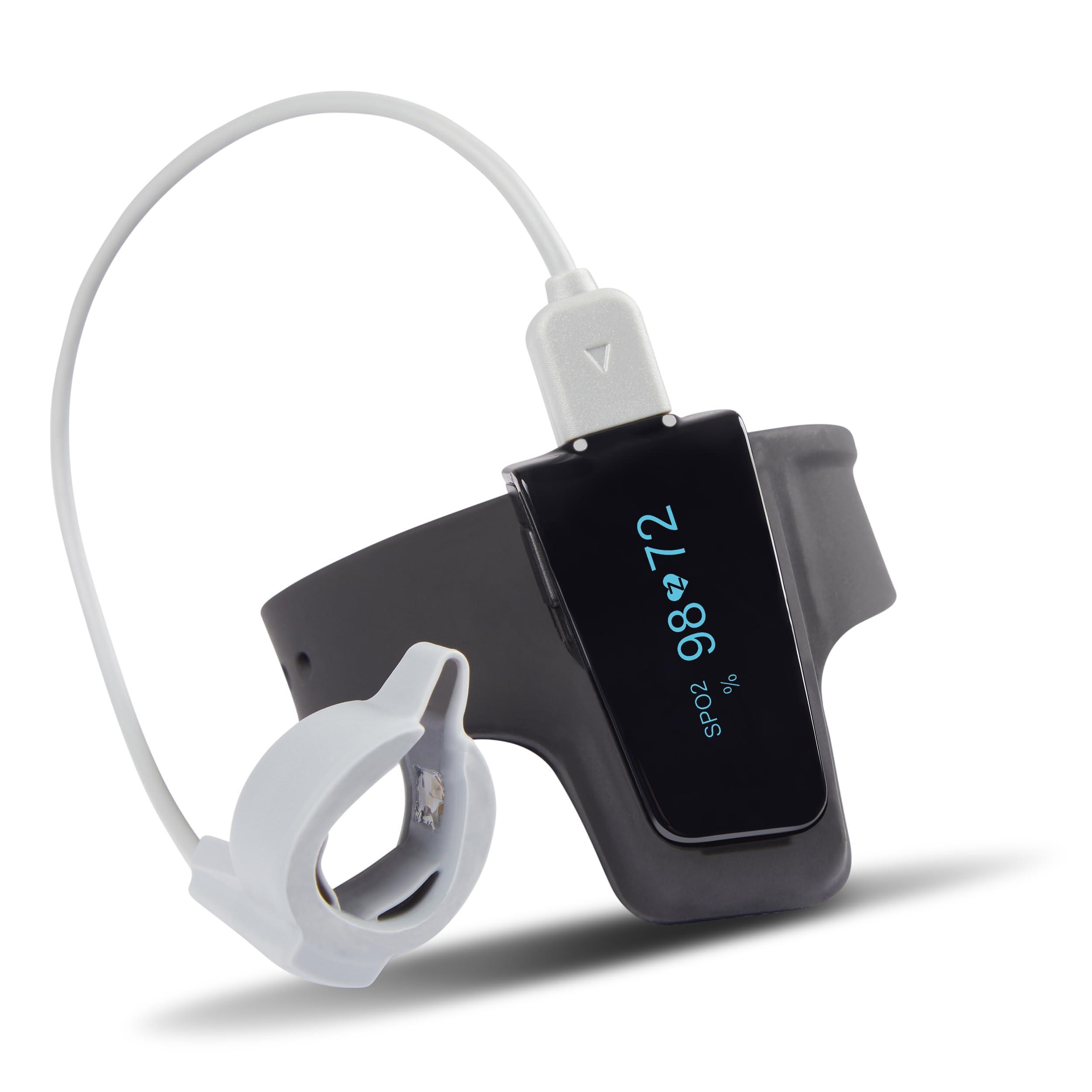 Pulox Checkme O2 Handgelenk Pulsoximeter mit Ringsensor & App | Smarte Messwertüberwachung per iOS- und Android-Anwendung, komfortabler Sensor für die kontinuierliche Kontrolle