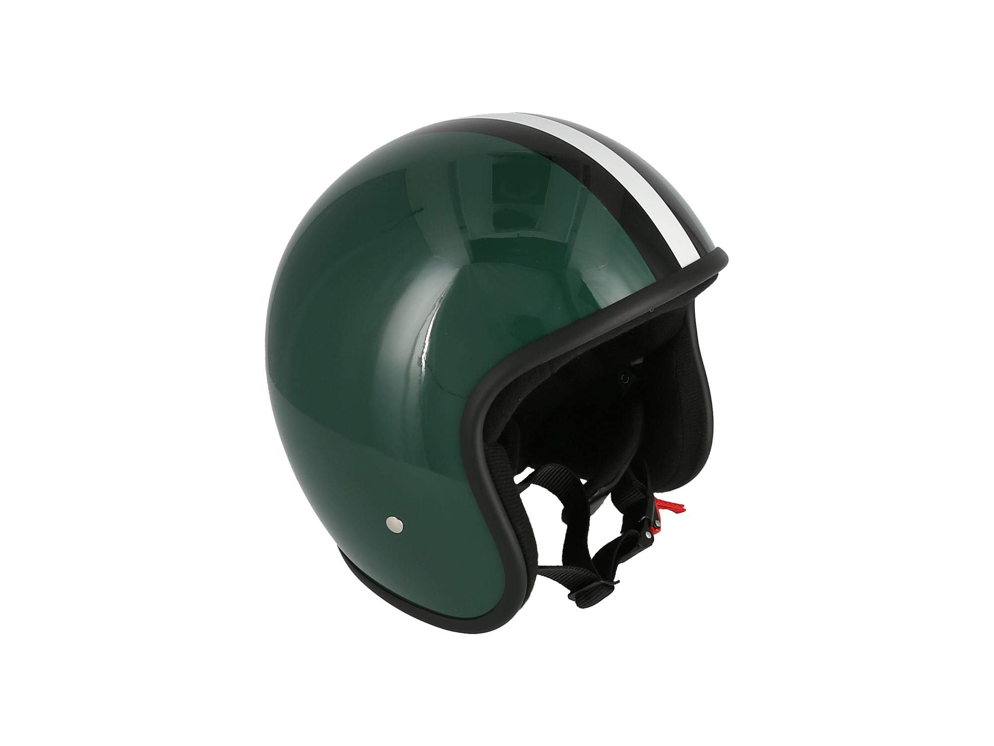ARC Helmet Model A-611 Retro Open Face – Off White With Stripes, ECE 22.06, ABS Shell