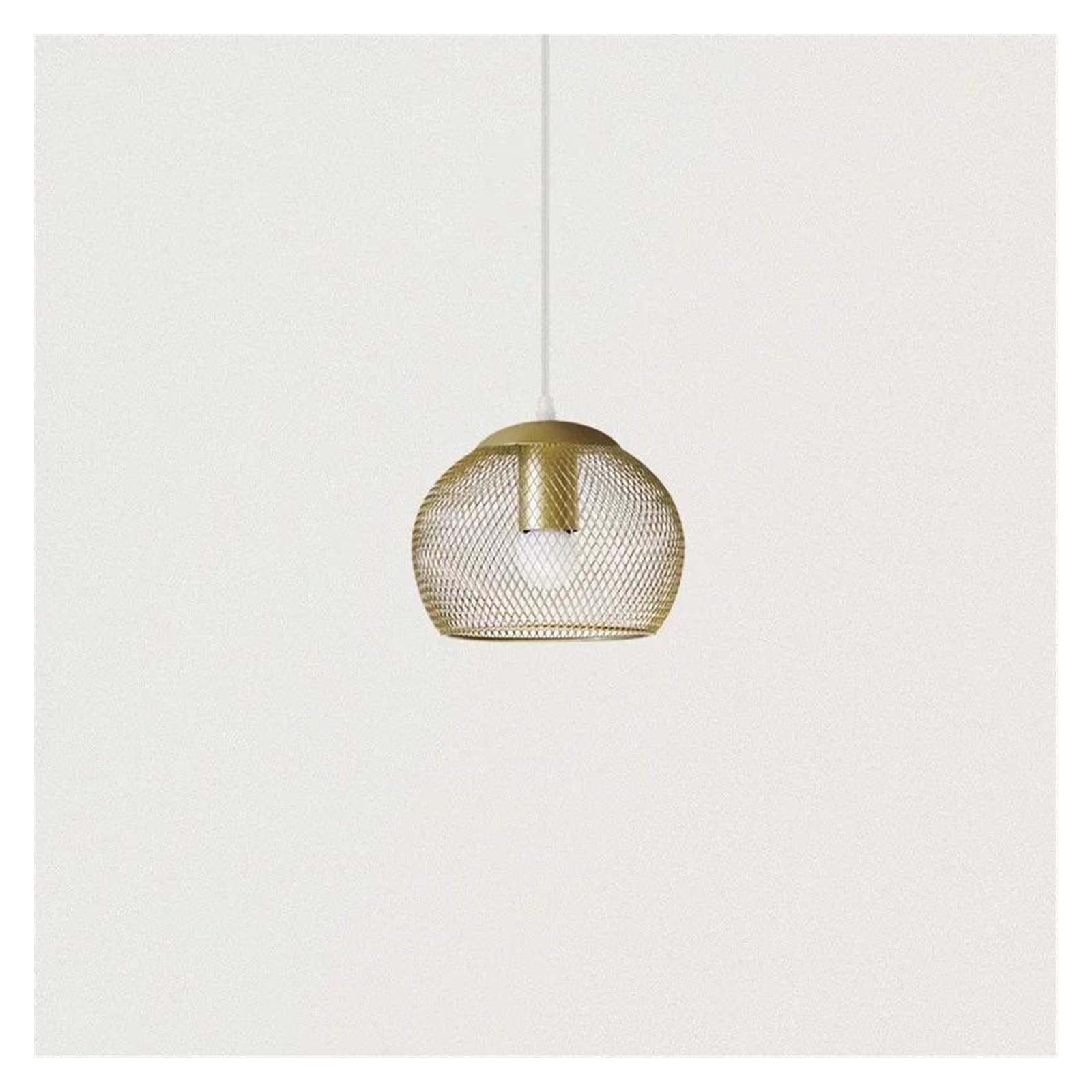 Lustre suspendu LED cage dorée au design chic et raffiné pour intérieur élégant