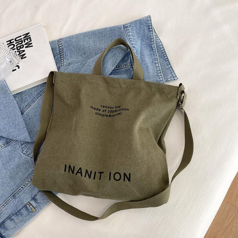Bolso cruzado estilo japonés de lona – Bolso bandolera grande y portátil de lona lavada para hombres y mujeres miniatura 3