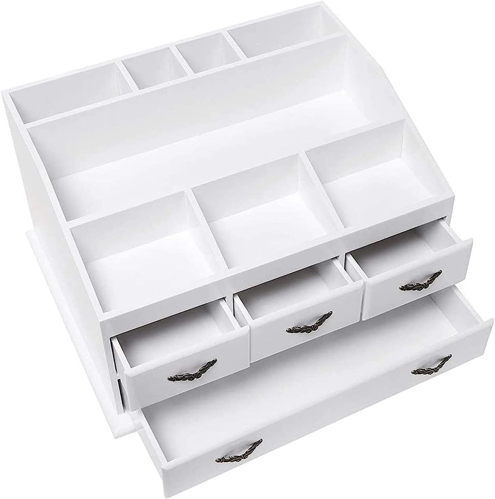 Organizer na przybory do makijażu Schowek, Stojak na kosmetyki, Drewniany organizer na kosmetyki, Szuflady do przechowywania kosmetyków Pudełko wystawowe na biżuterię Wszechstronny stojak do sortowani