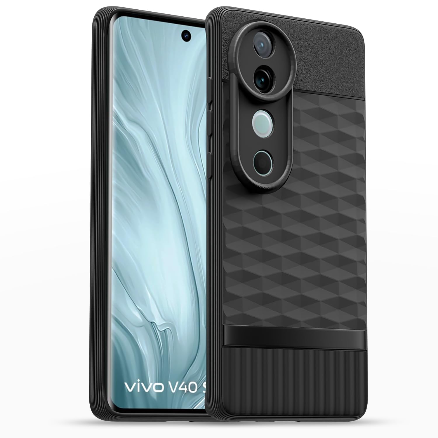 Amazon Basics Back Cover for Vivo V40 / V40 Pro / T3 Ultra 5G| Full Camera Protection | TPU Soft Flexible Shockproof Back Case(Black)