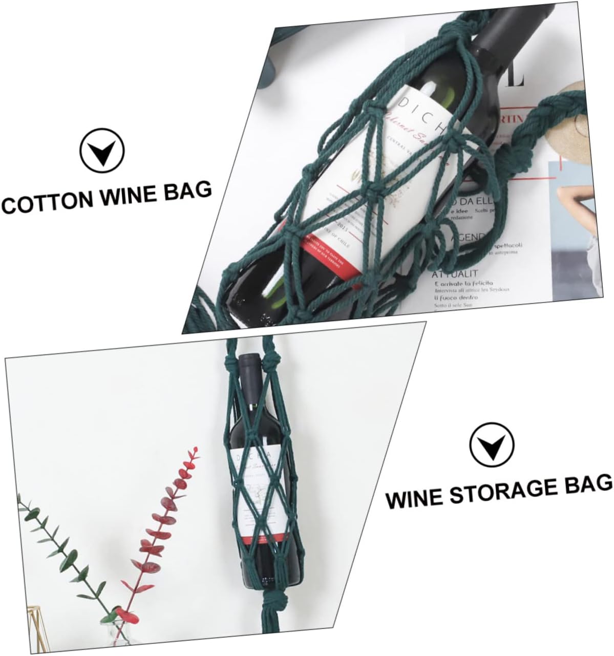 2pcs Reusable Bag Mesh Red Wine Carrier for Parties Christmas and Housewarming Portable Storage Pouch