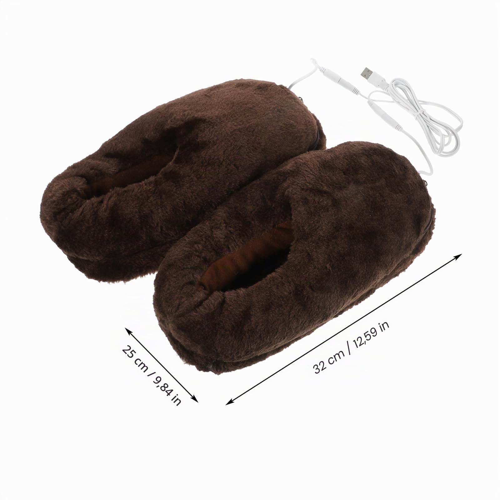 Healifty Pantofole riscaldanti elettriche USB scaldapiedi scarpe riscaldate elettriche scarpe invernali per adulti marroni (medio), Nero , Medium