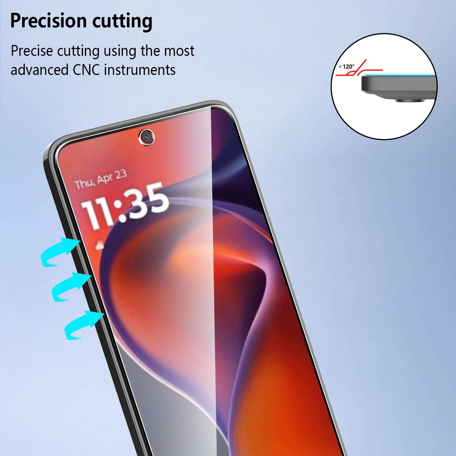 Pollachi [3 Pezzi Vetro Temperato per Motorola Moto G15/Motorola Moto G15 Power,Durezza 9H Anti Graffio,Anti-Impronte Senza Bolle,Pellicola Protettiva per Moto G15/G15 Power