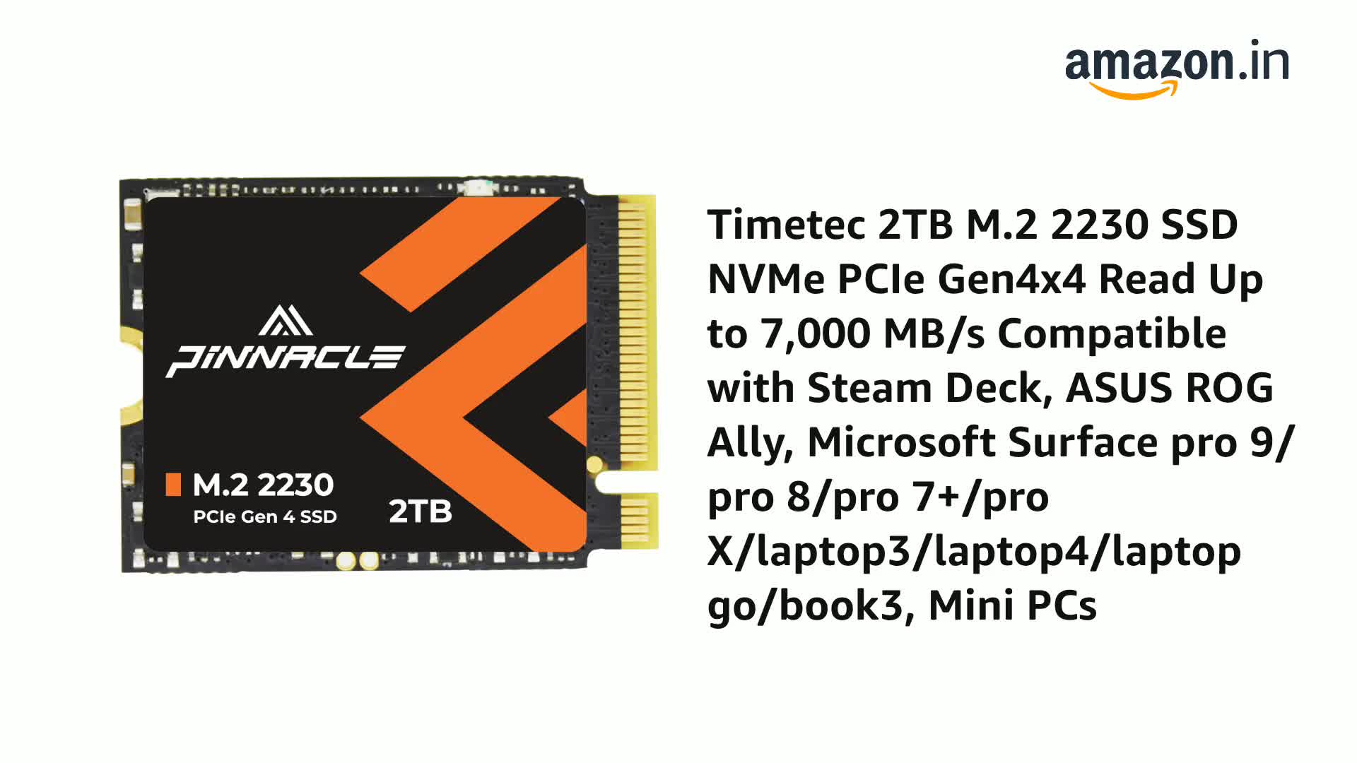Amazon.in: Buy Timetec 2TB M.2 2230 SSD NVMe PCIe Gen4x4 Read Up