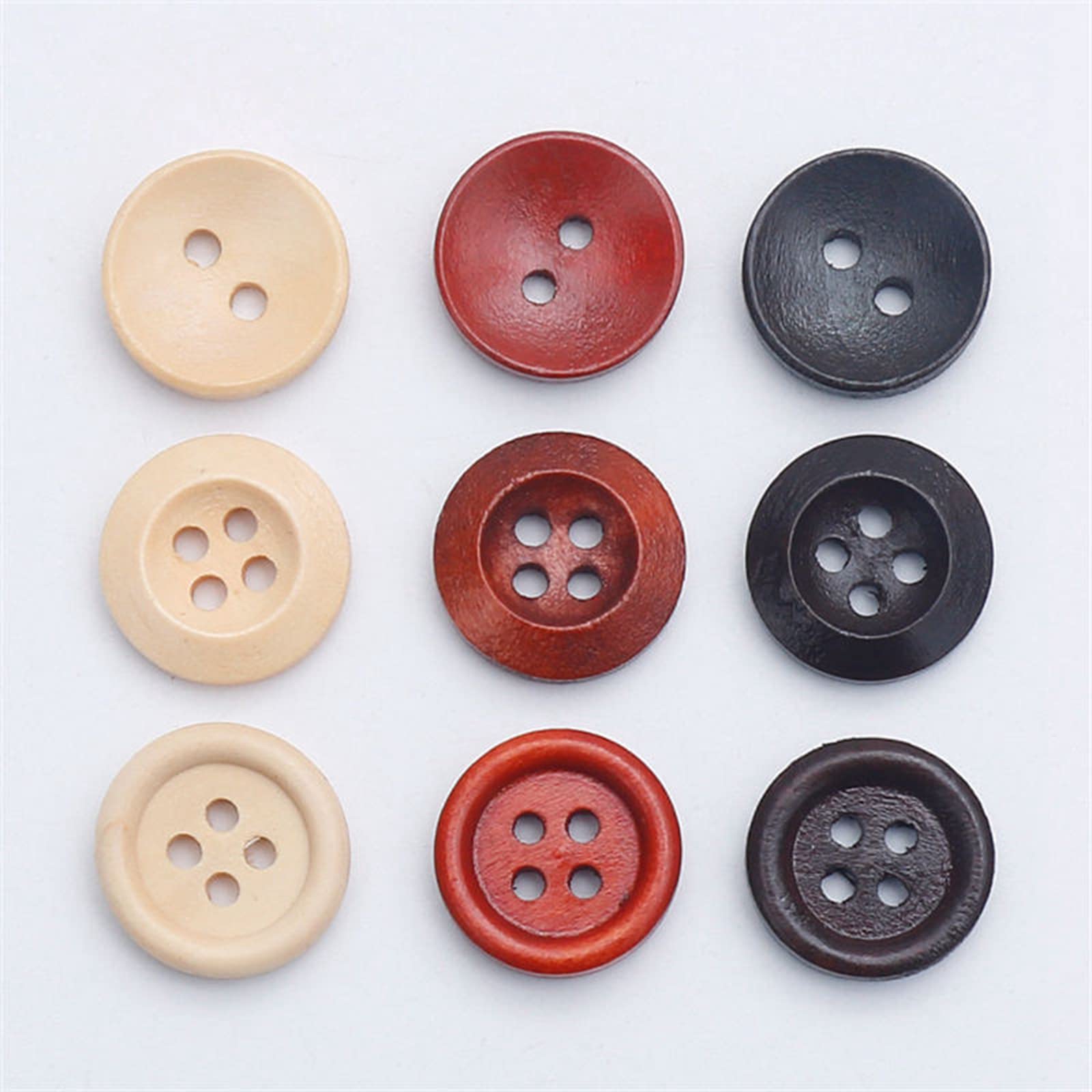 20 eleganti bottoni in legno rotondi marrone – 25 mm – 4 fori da cucire, per scrapbooking fai da te, per giacche, bottoni, cappelli marrone scuro da cucire, bottoni a quattro fori