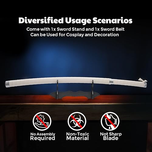 Miniatura 40 de Zisu Demon Slayer - Espada, alrededor de 41 pulgadas, pilares de Hashira y Katana protagonista para uso de cosplay, textura original de anime Negro