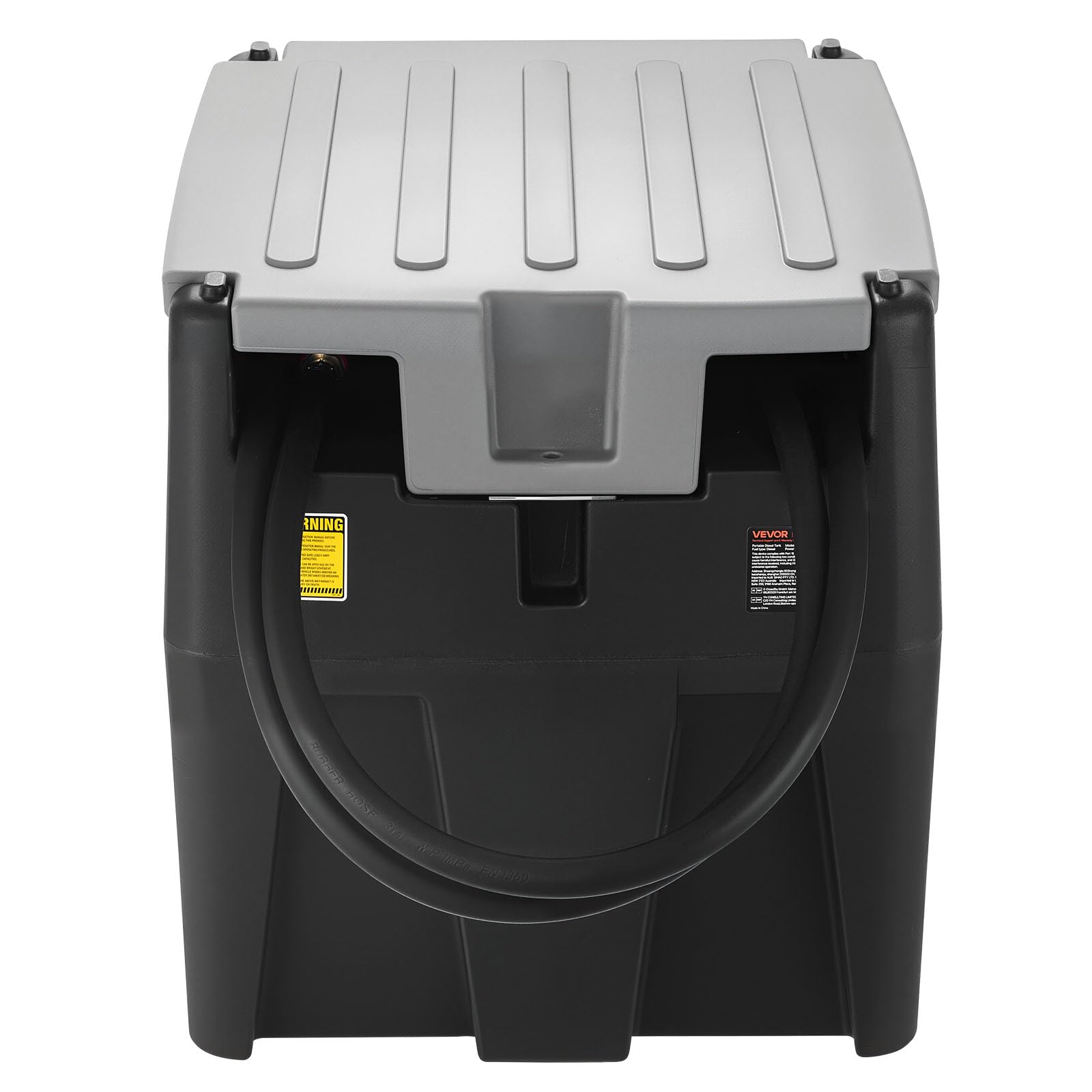 VEVOR Réservoir Diesel Portable 220 L Cuve de Ravitaillement 40 L/min avec Pompe de Transfert Électrique 12 V Tuyau en Caoutchouc 4 m Réservoir de Transfert Diesel pour Transport de Carburant, Noir