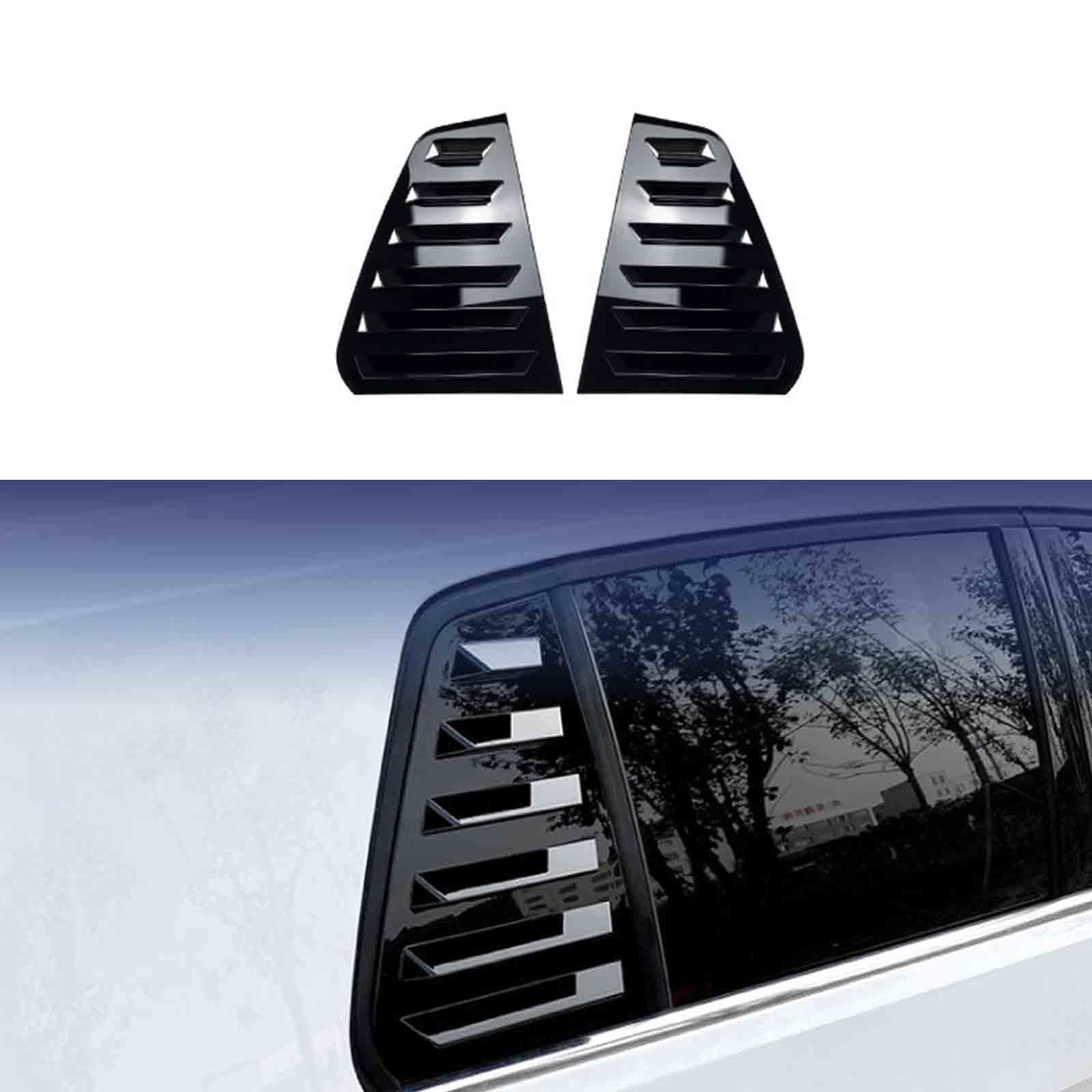 YPFYBHD Rear Window Louver Shutter, Compatible with VW Golf 7 Golf7 MK7 7.5 2013-2019, 2Pcs Triangle Blinds, Side Vent Panel Decoration Cover,Black