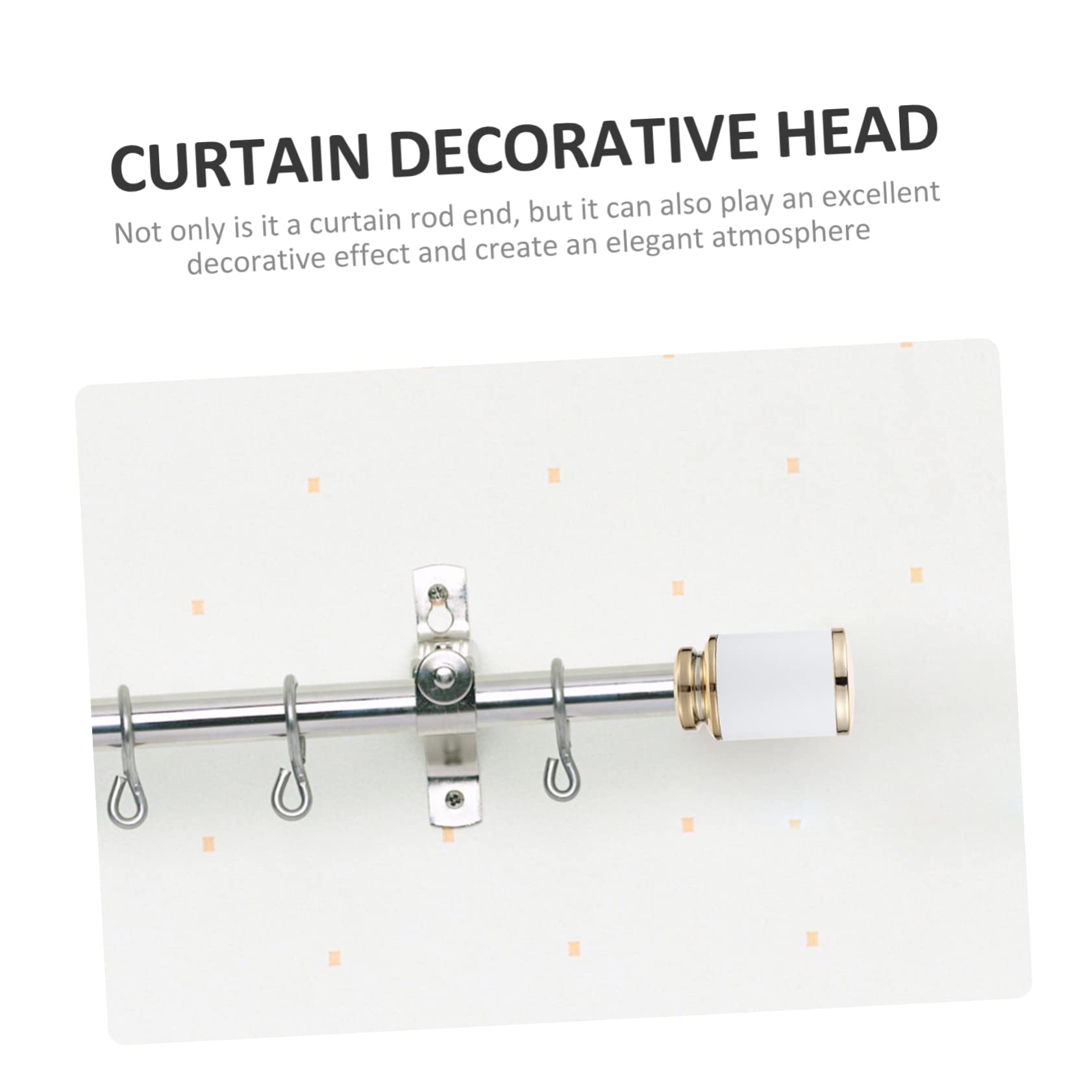 ABOOFAN 1set Stylish Curtain Rod Ends Decorative Finials Easy Install Curtain Rod Head Ornaments for Home Window Decor Design for Various Styles 2pcs