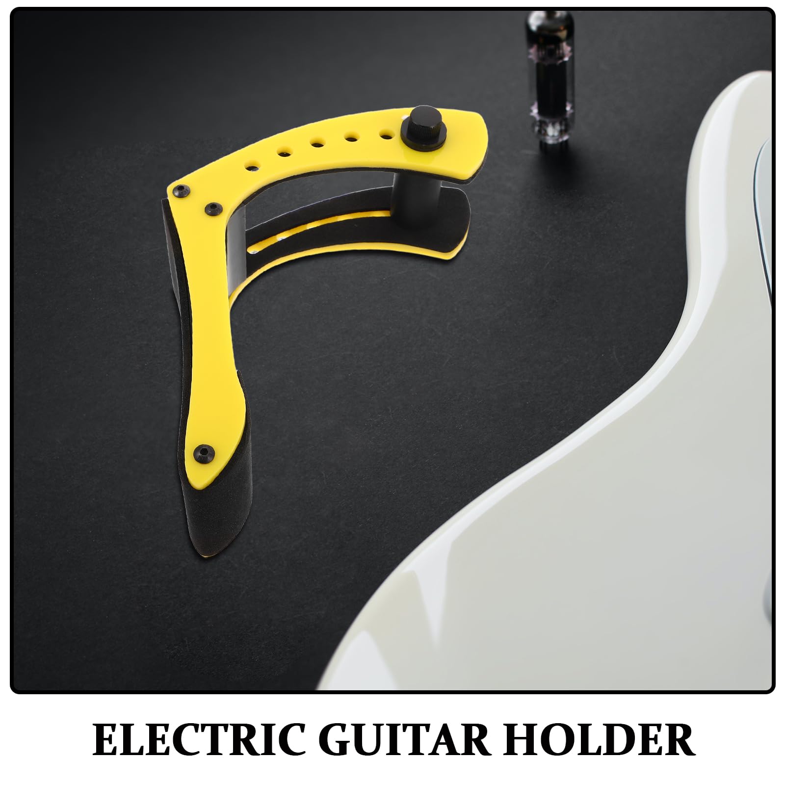 GALPADA Poggiapiedi per Chitarra Elettrica, Regolabile a 6 Livelli, Giallo | Supporto per Basso e Chitarra, Struttura Leggera, Protezione Spugna, Plastica e Metallo