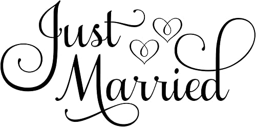 Miniatura 2 de Just Married Car Decal, Wedding Day Car Decor, Just Married Decorations, White 24" Wx12 H