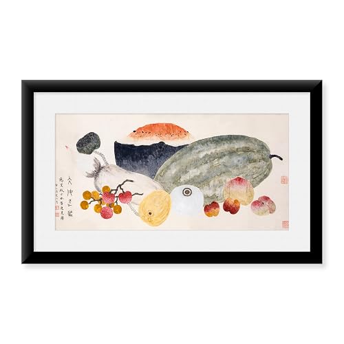 Dish of Iced Summer Fruit by Ding Fuzhi, Framed Wall