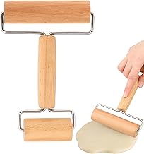 Nudelholz Teigroller, Kleine und Mittlere Teigrolle, mit Zwei Rollen Teigroller Holz Geeignet zum Ausrollen von Teig mit der Hand, Pizza, Desserts und Knödelhäuten
