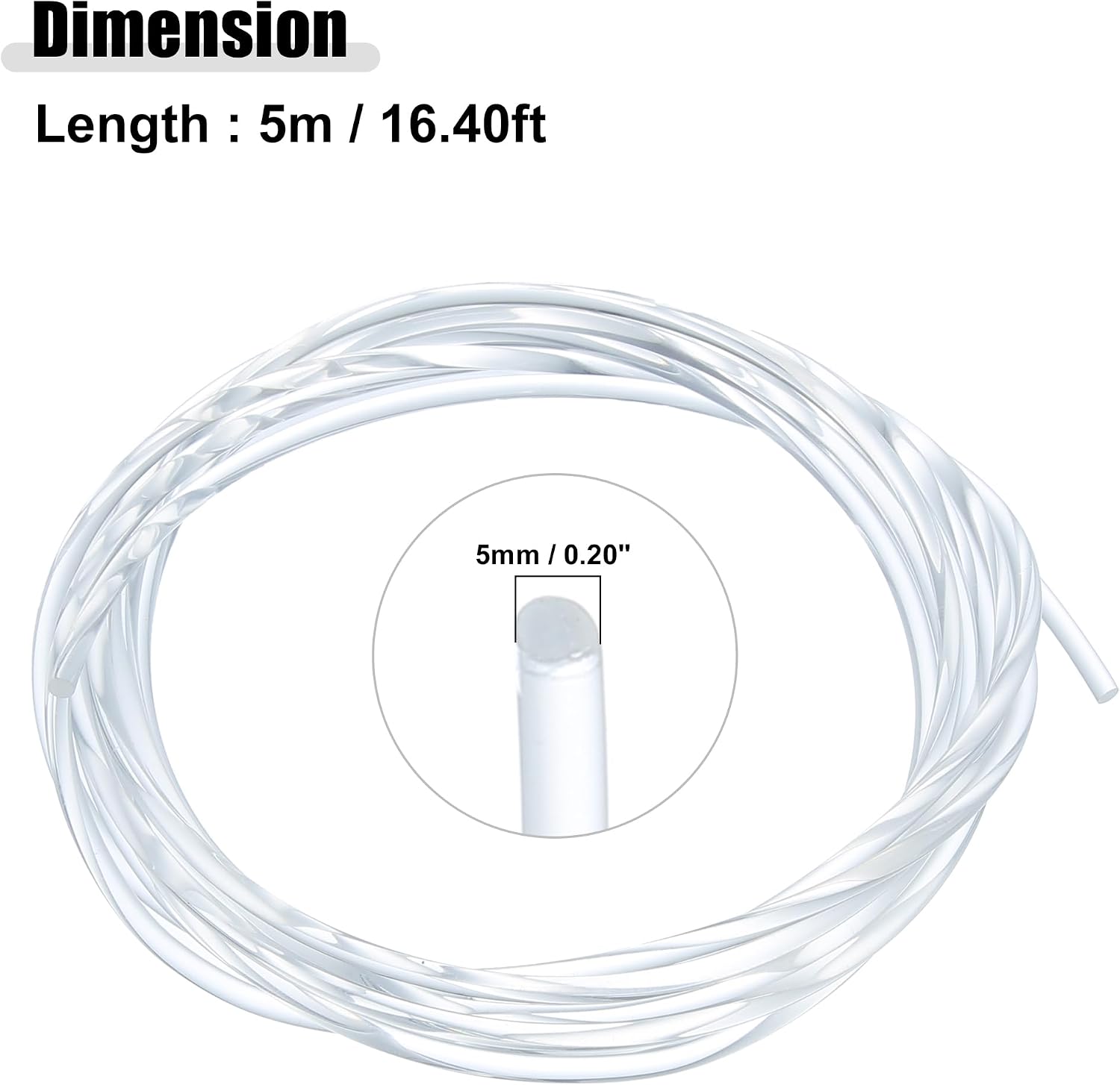 ACROPIX 5mm 0.20" 5m 16.40ft Universal Glow Optic Fiber Cable Clear image 5