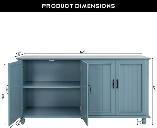 Miniatura 2 de Scurrty Gabinete de buffet con almacenamiento gabinete de barra de café de 65 pulgadas gabinete de almacenamiento de bufé de cocina gabinete de