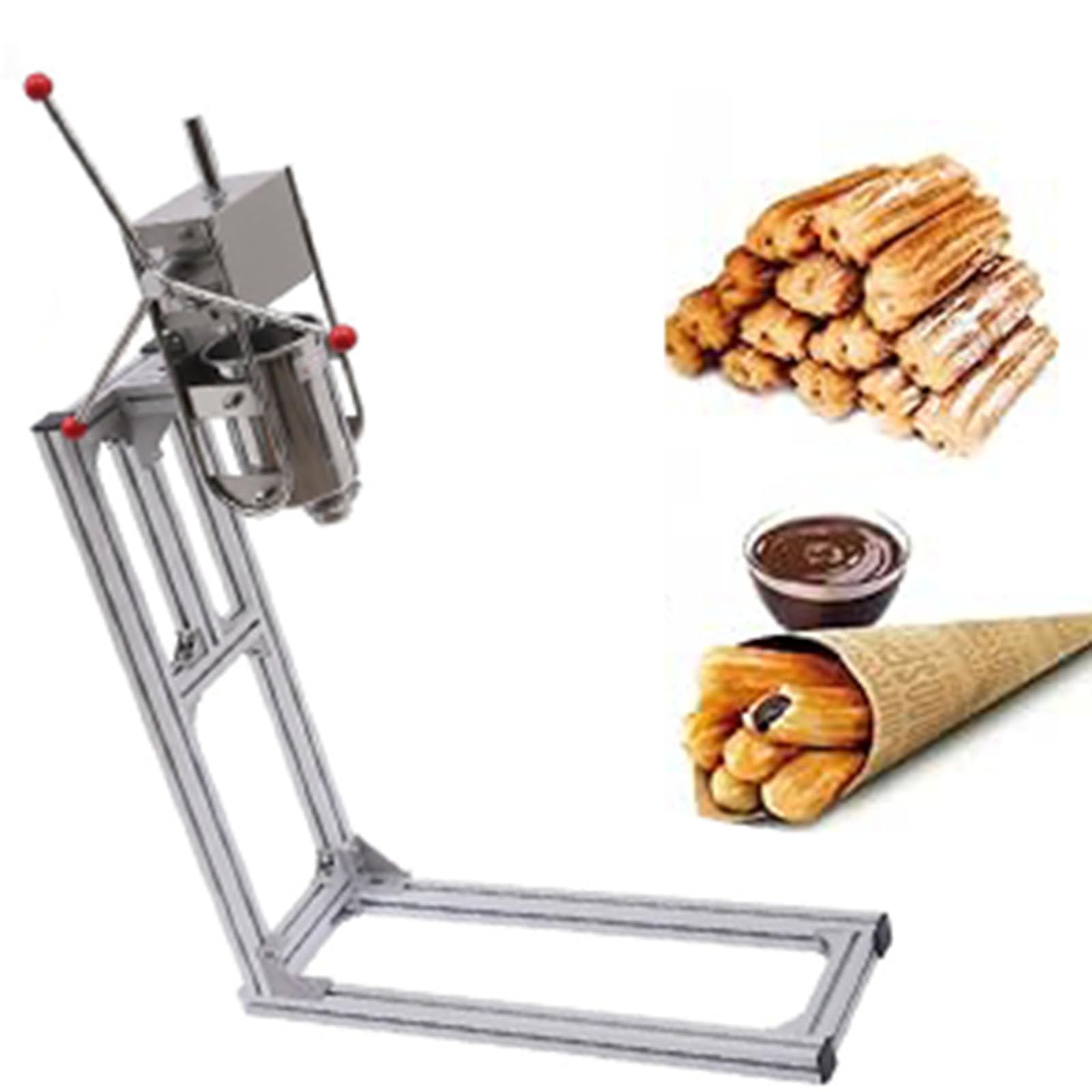 SICWEDIM Churro Machine 3L Vertical Manual Churros Machine Commercial Manual Spanish Churro Machine with 6 Nozzles for Home and Commercial Use (5L)