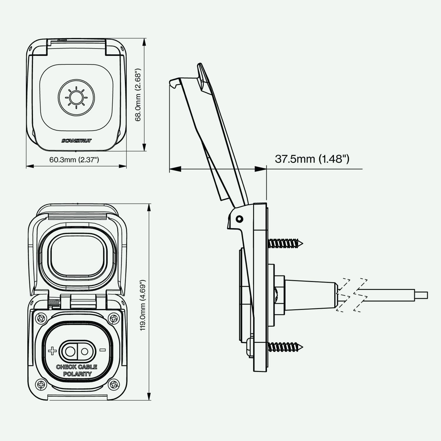 Scanstrut SC-V-S2 Ventura Series SAE Solaranschluss