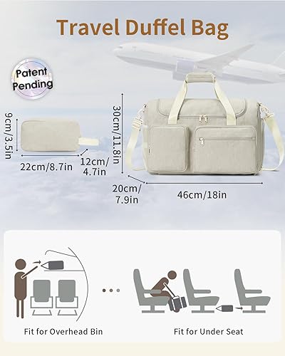 Miniatura 2 de Bolsa de viaje de 27 litros con compartimento para zapatos, mochila de transporte con bolsa de aseo y bolsillo húmedo pendiente de patente