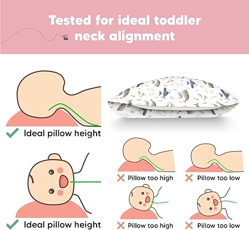 Miniatura 6 de KeaBabies Almohada para niños pequeños con funda de almohada, tamaño jumbo de 14 x 20 pulgadas, almohadas suaves de algodón orgánico para dormir,