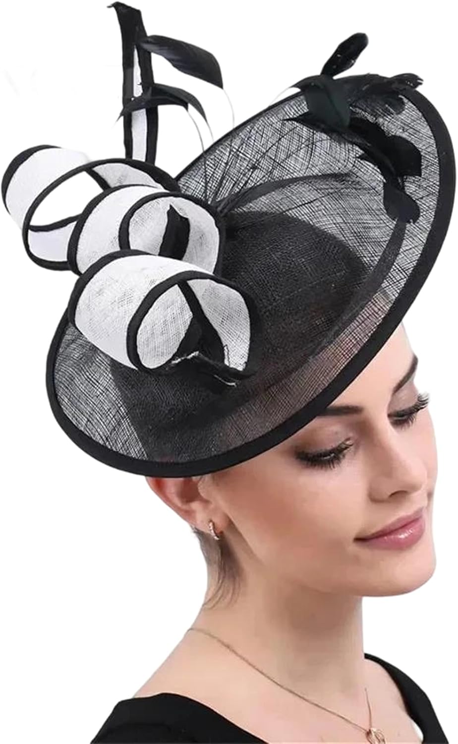 Women's Red Fascinator Hat Flower Headband Bridal Hair Clip Tea Party Headpiece Cocktail Church Derby Hat